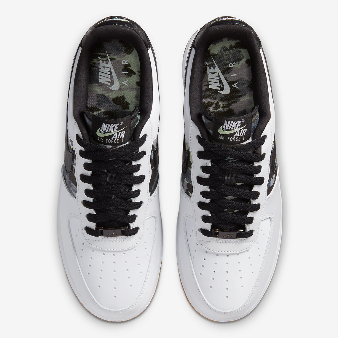 nike air force 1 low white ripstop camo black gum