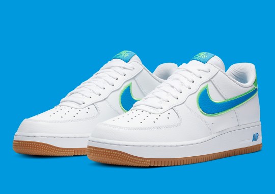 Nike Adds Bright Blue Tumbled Leather Swooshes To The Air Force 1 Low