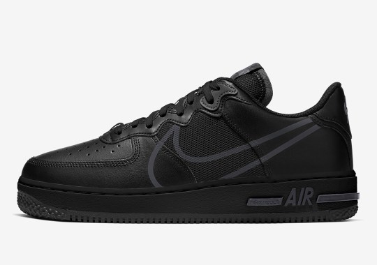 The Nike Air Force 1 React Adopts The “Triple Black” Theme