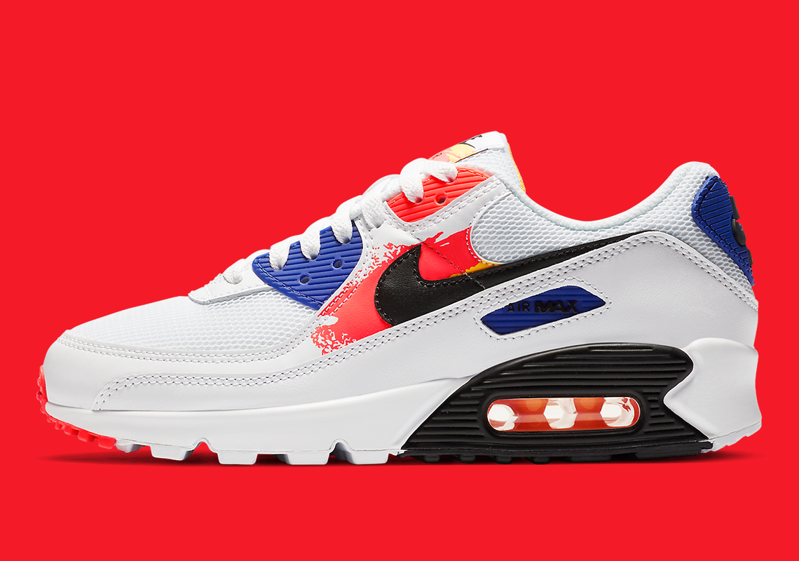 air max 90 white blue red