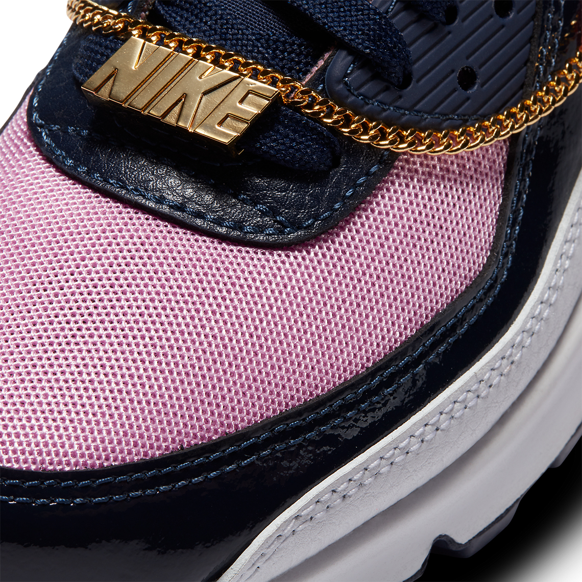 Nike AIr Max 90 Cuban Link Navy Pink CZ8099 100 SneakerNews