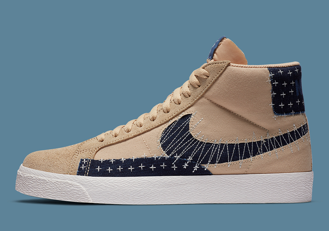 nike sb zoom blazer mid sashiko sesame