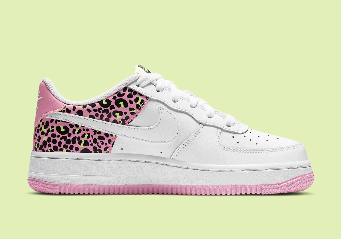 Nike Air Force 1 Kids Leopard Pink Rise 