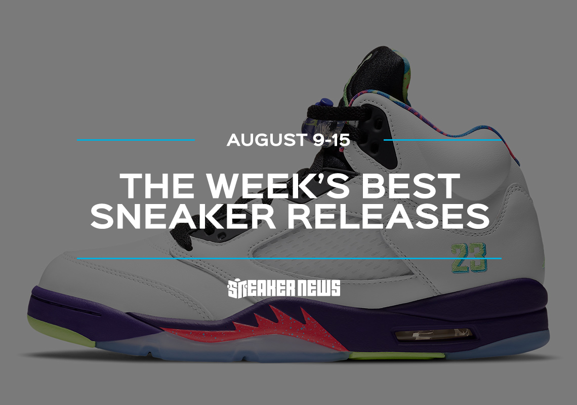 The Air Jordan Rouge 5 "Bel-Air" And Air Jordan Rouge 1 High Zoom "Zen Green" Lead This Week's Best Sneaker Releases