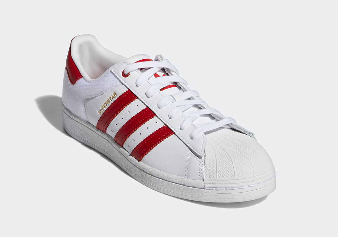 Adidas Superstar Velcro White Red Fy3117 4