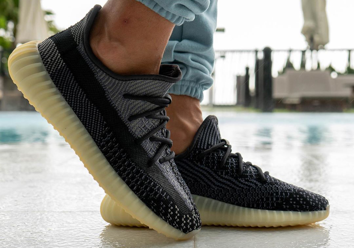yeezy boost carbon on feet
