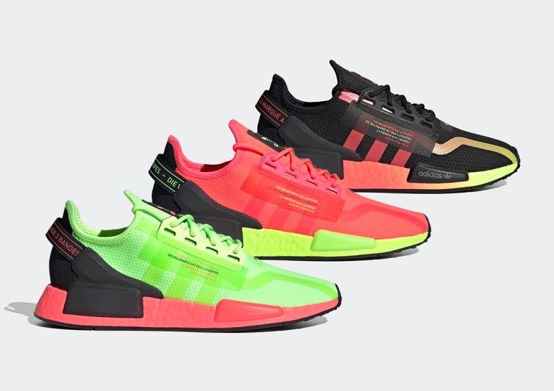 adidas NMD R1 V2 Signal Green Signal Pink Release