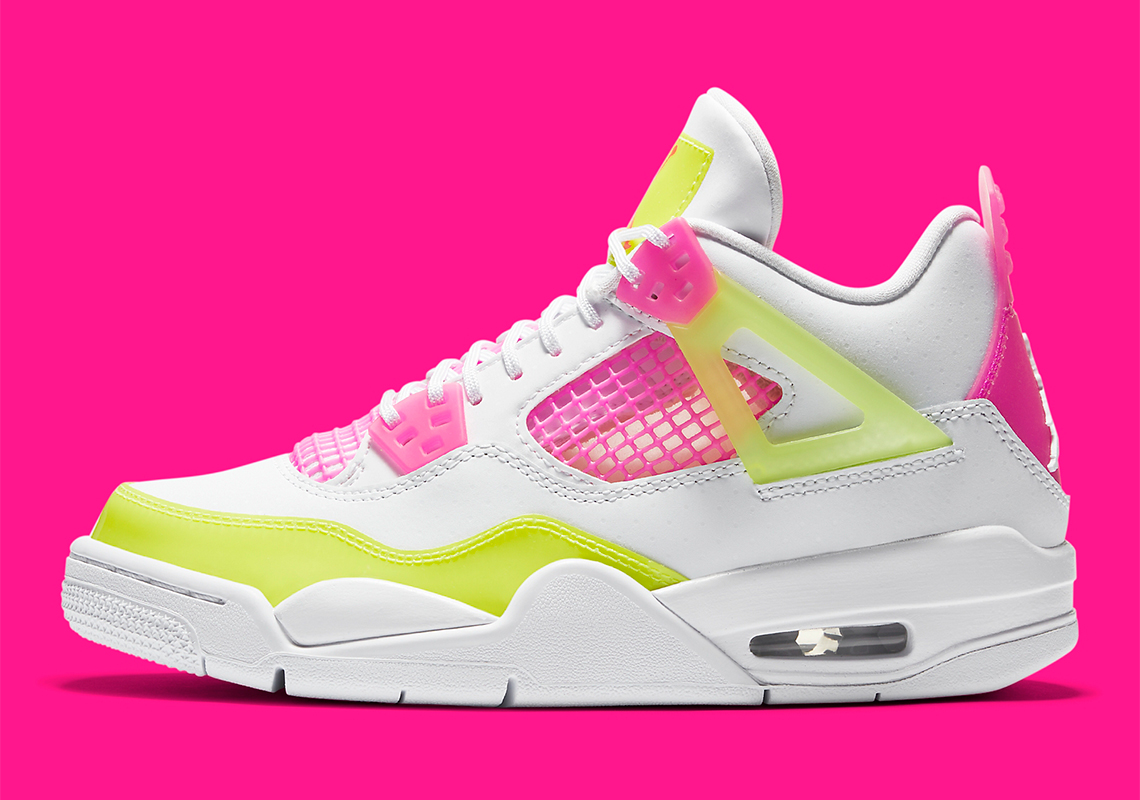 Air Jordan 4 Kids Lemon Venom Pink 