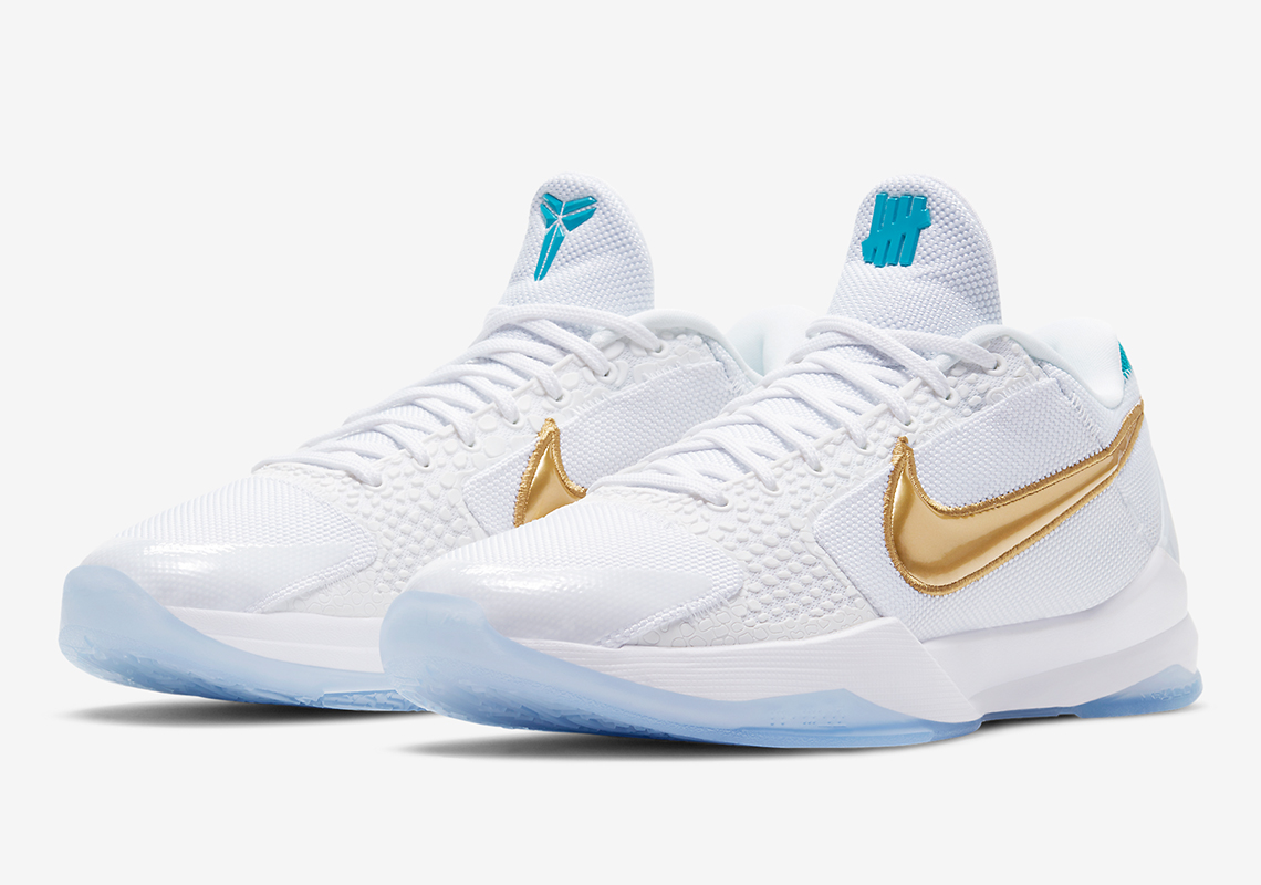 kobe 5 undefeated white