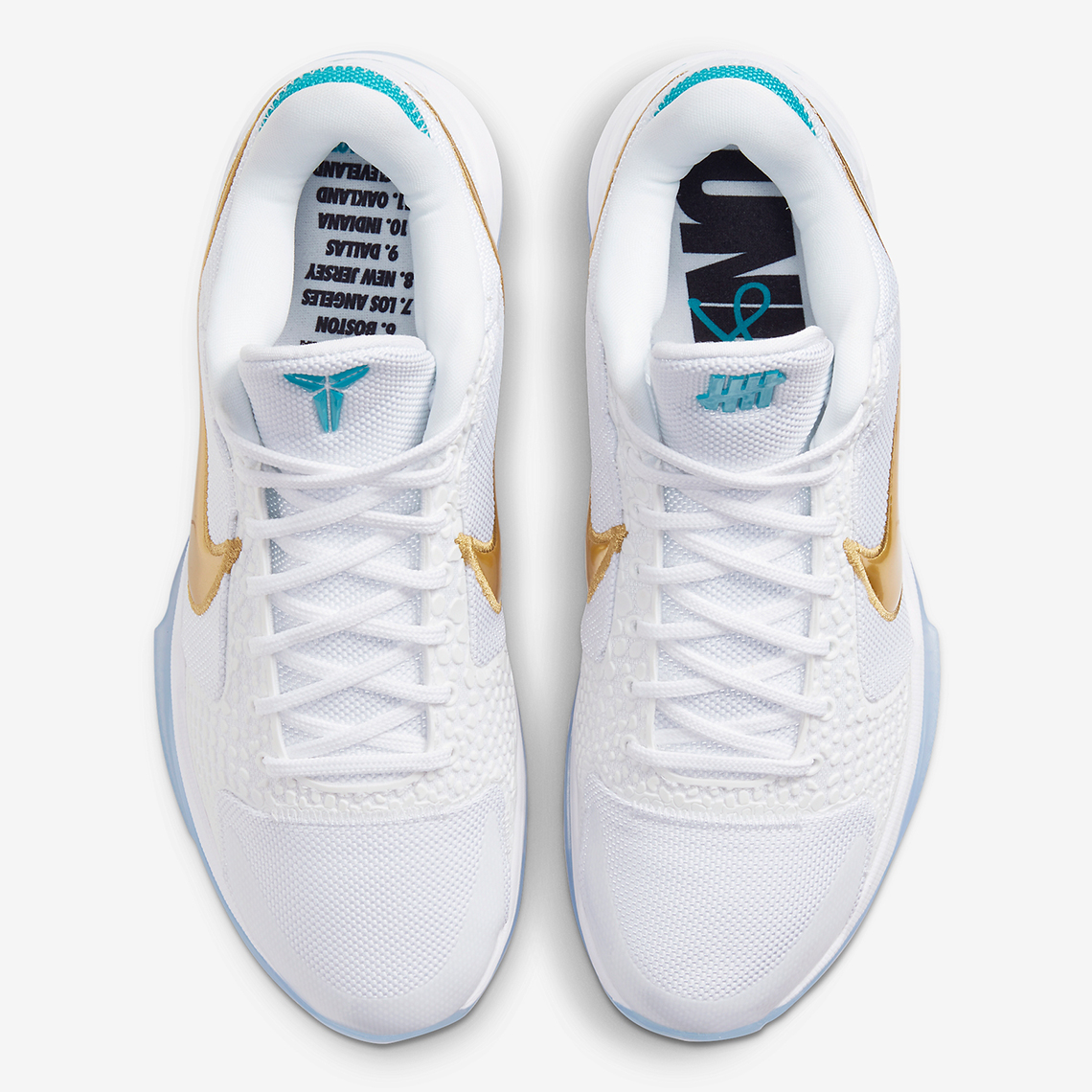 kobe 5 undefeated white