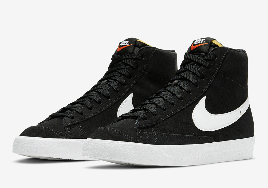 nike blazer mid black suede