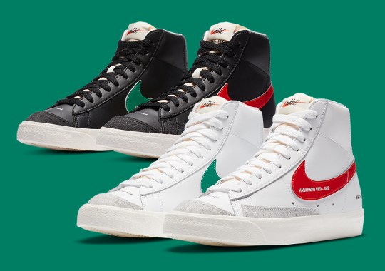The Nike Blazer Mid Details Various Color Codes On The Upper
