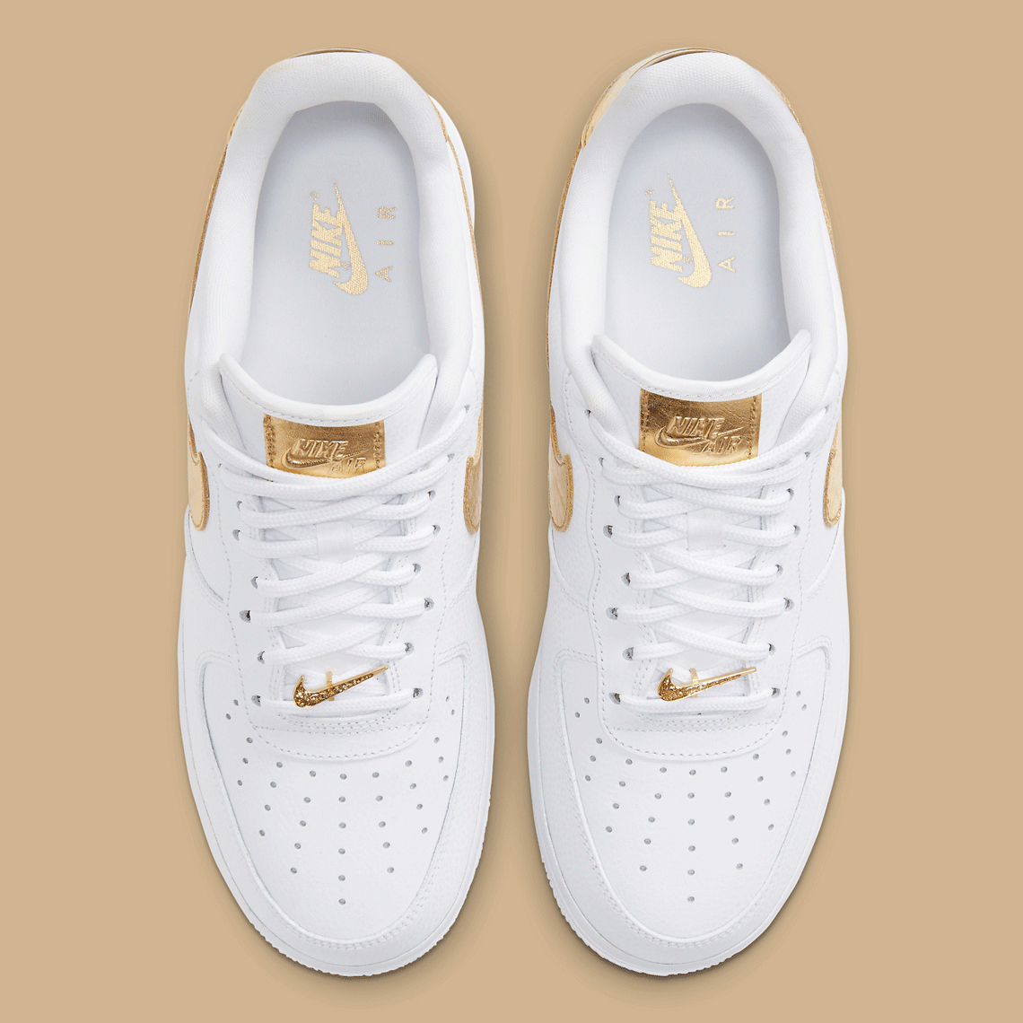 air force ones gold outline