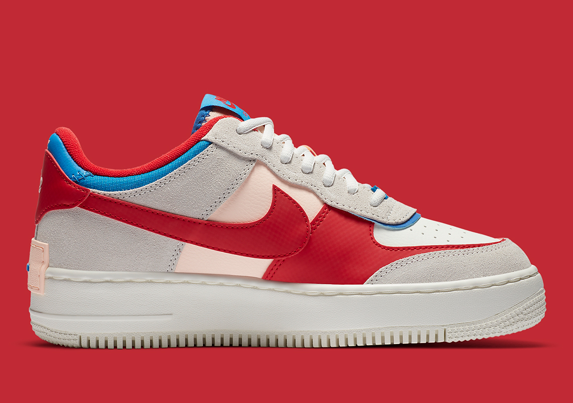 nike air force 1 shadow blue red