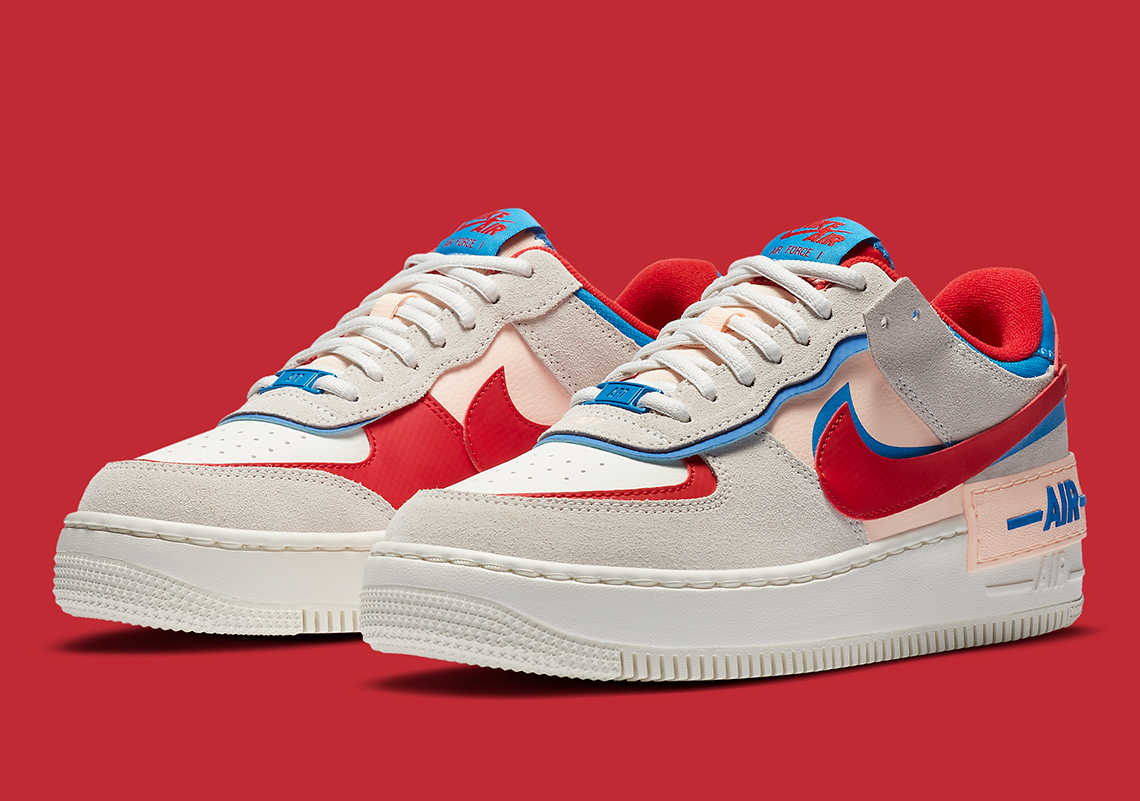 air force 1 with red and blue