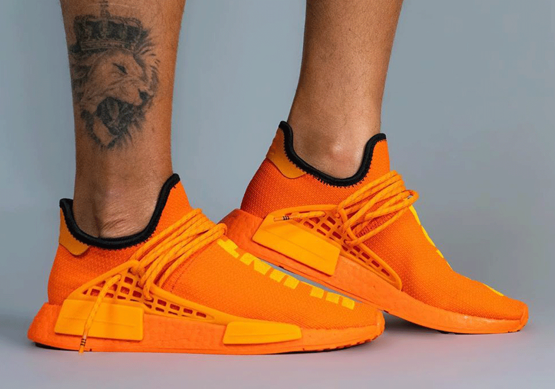 Brandy Slumber Bil Pharrell adidas NMD Hu Orange GY0095 Release | SneakerNews.com