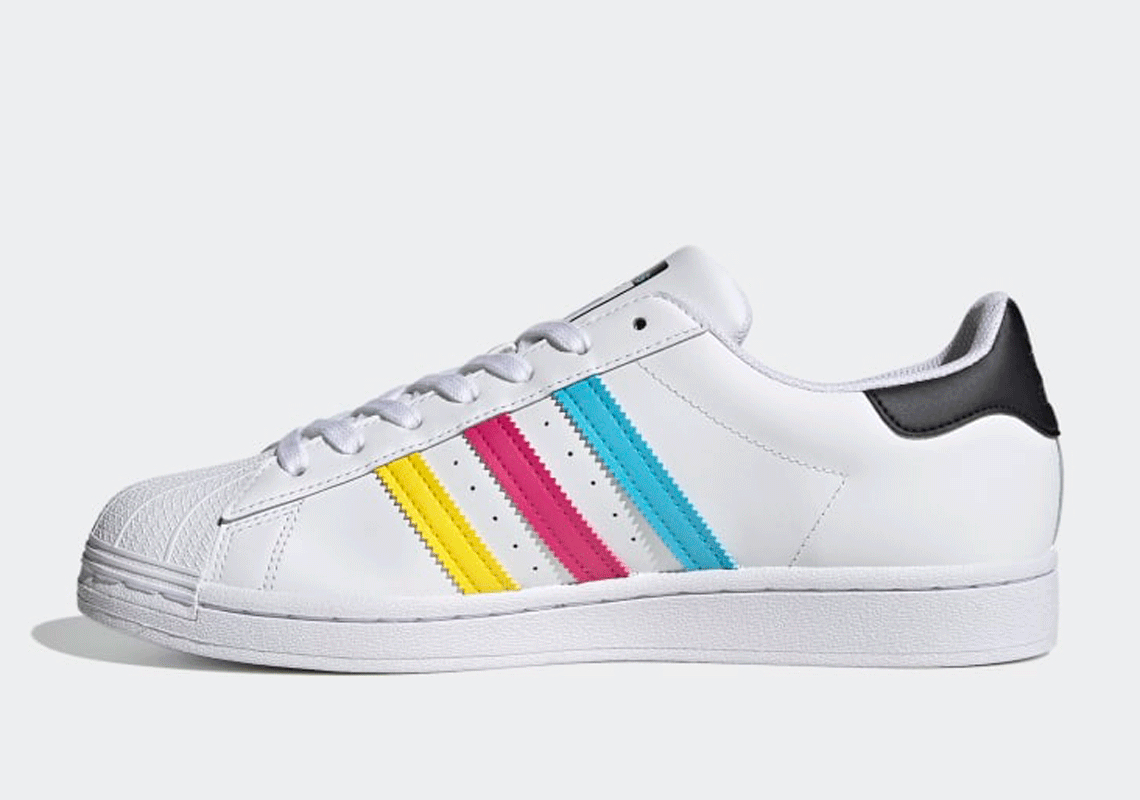 Adidas Superstar  Multi-Colored Stripes With Heel Trefoil Logos