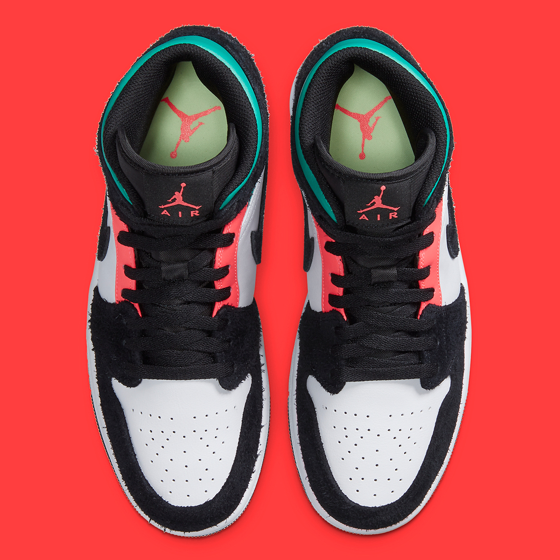 Air Jordan 1 Mid Se Black Green Pink 852542 116 1