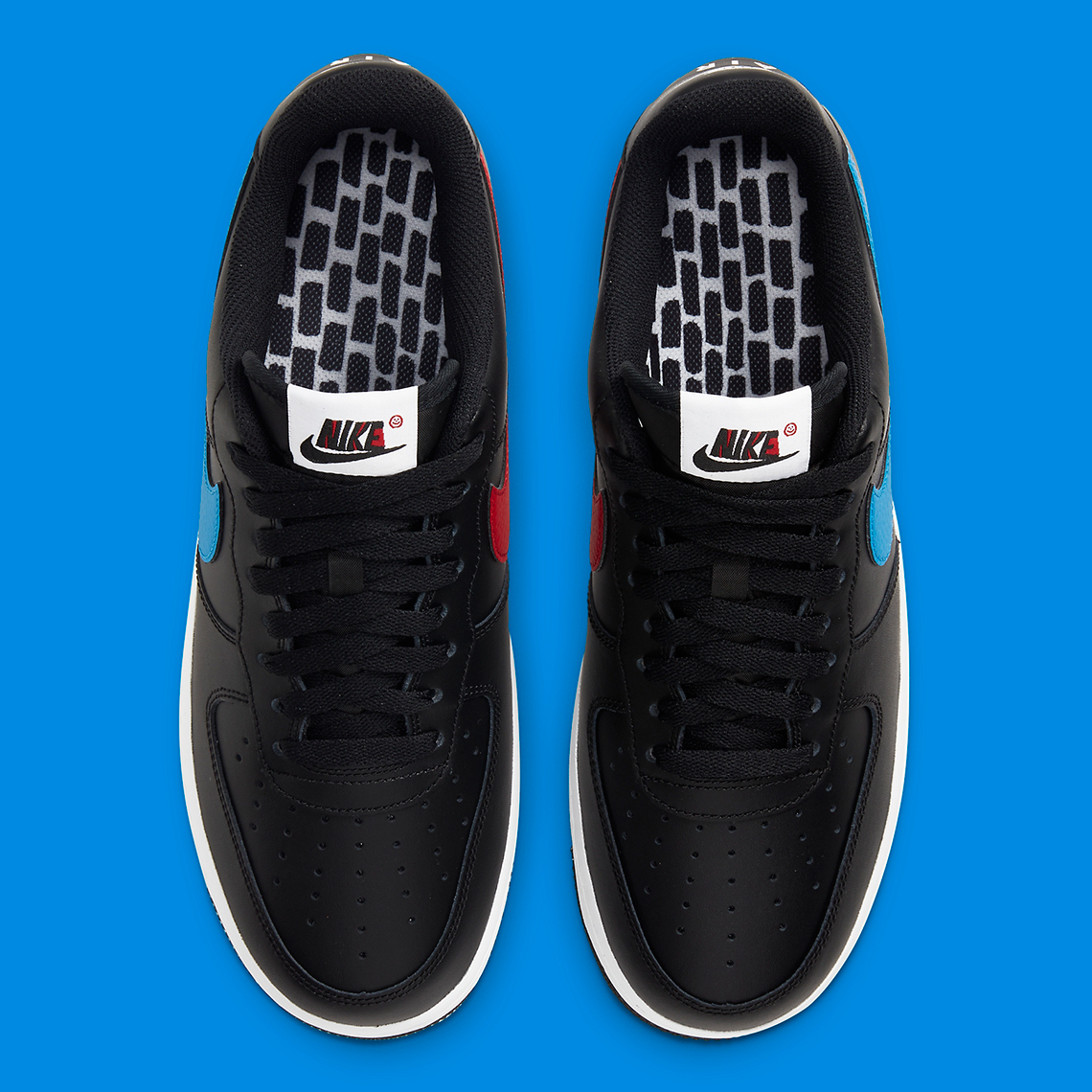 Nike Air Force 1 Low Black Blue Red Ct2816 001 5