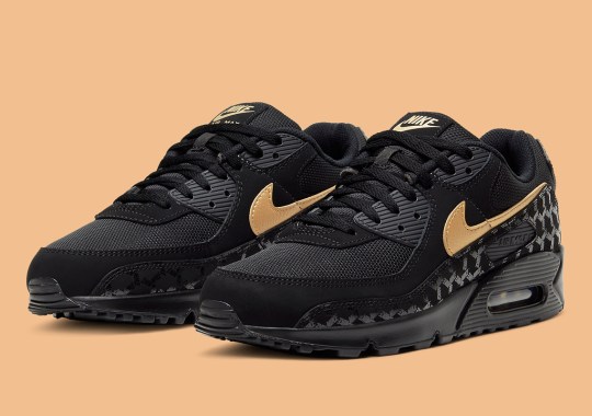 This Black And Gold Nike Air Max 90 Features Hexagonal Patterns