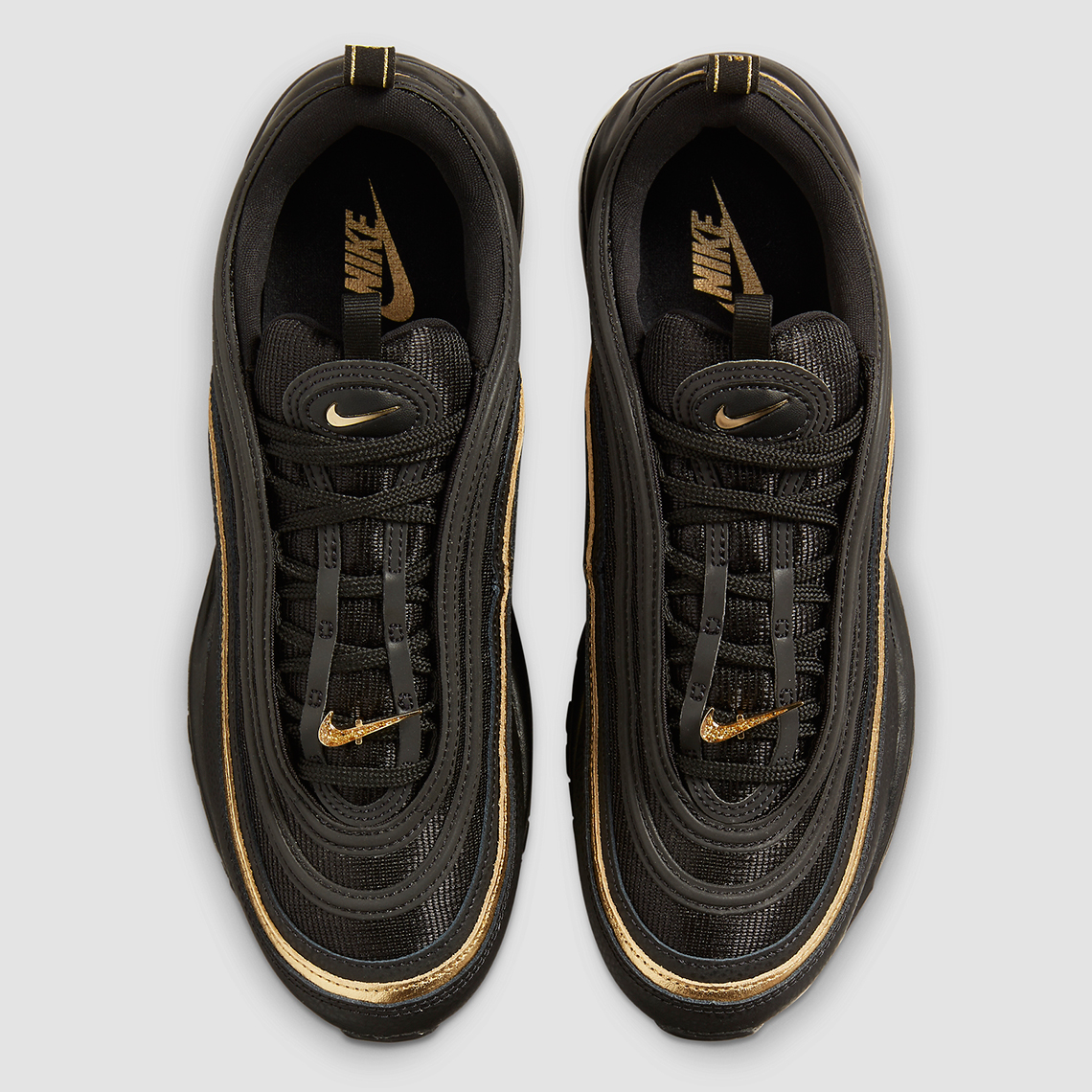 air max 97 leather black gold