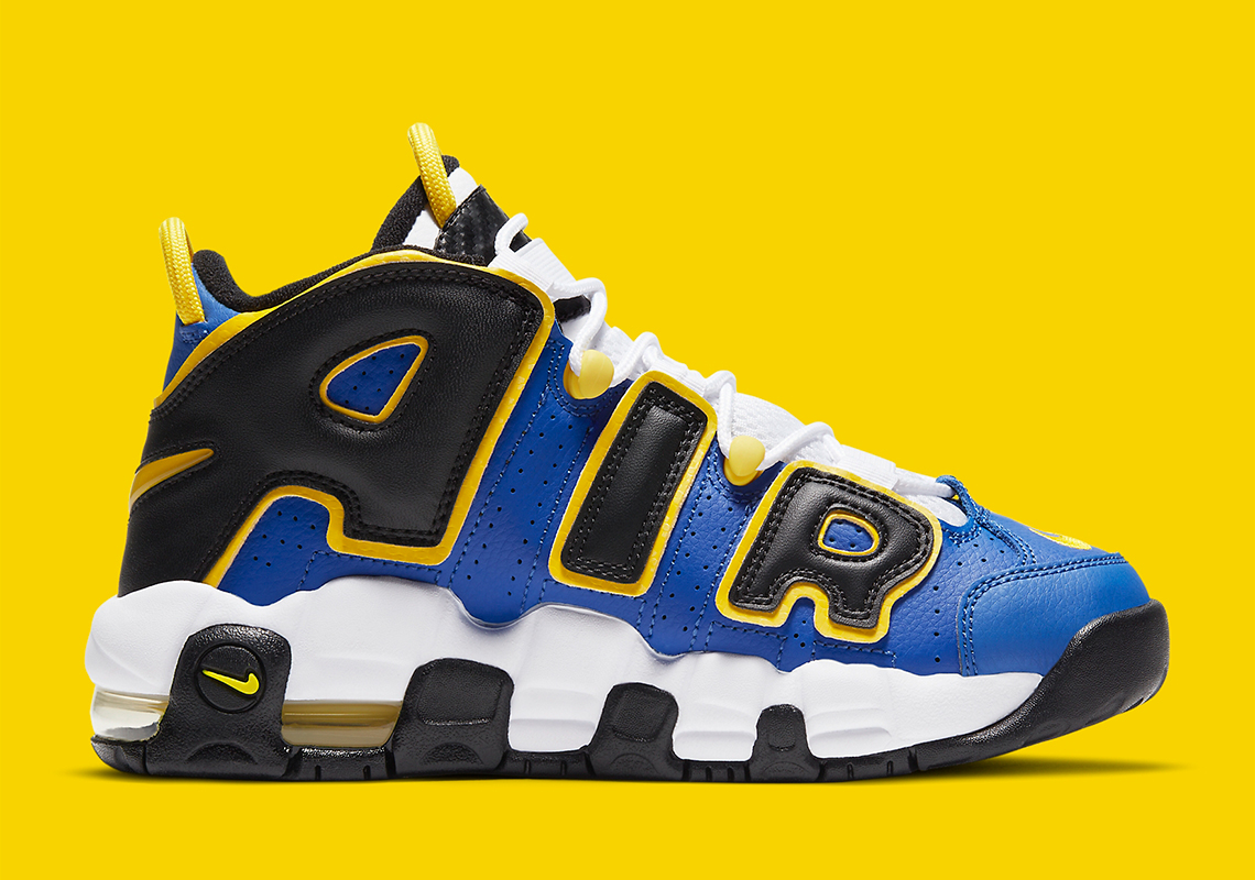 nike air uptempo yellow and black