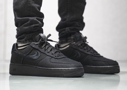 stussy nike air force 1 low black CZ9084 001 lead