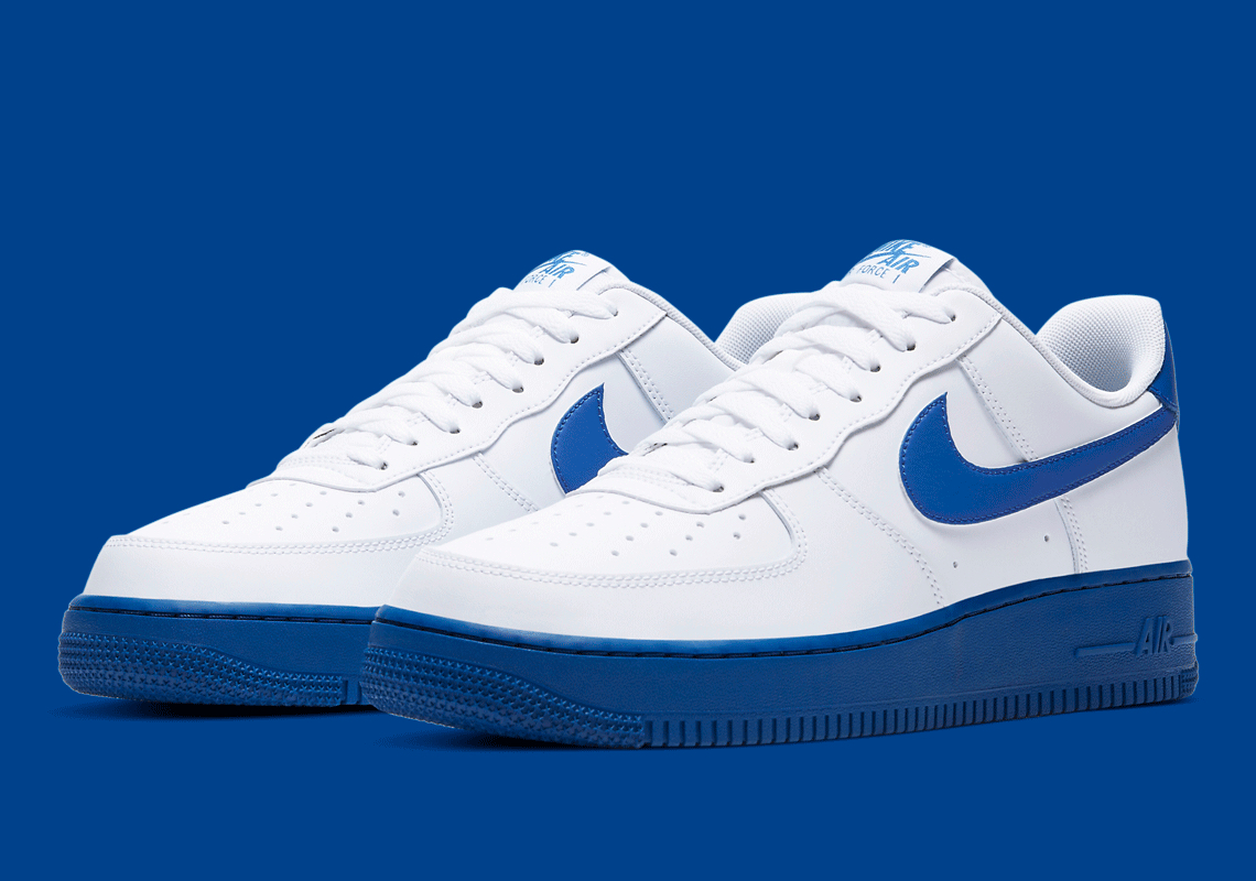 light blue and white air force ones