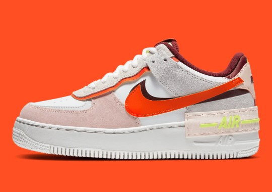 The Nike Air Force 1 Shadow Shades In Team Red And Orange On A Neutral Body