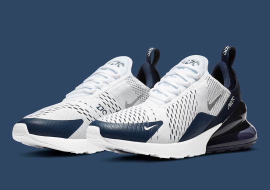 The Nike Air Max 270 Opts For A Simple White And Midnight Navy Colorway