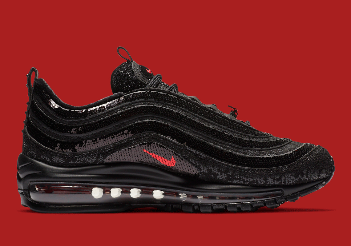 Nike air max 97 reflective black university on sale red