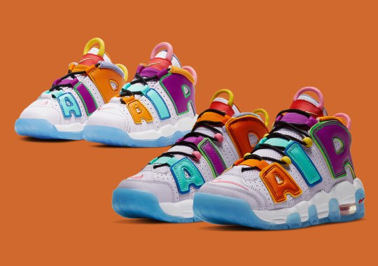 The Nike Air More Uptempo Dresses Its Lettering In Loud Multicolor