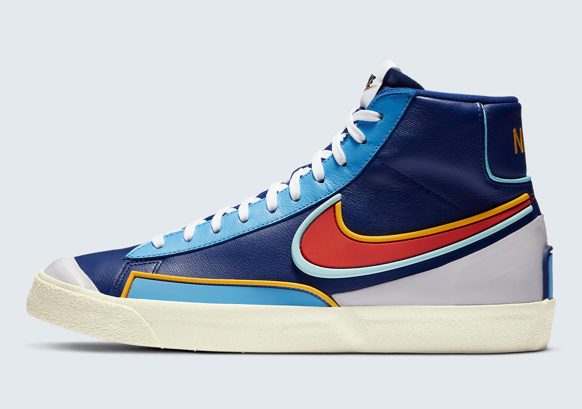 The Nike Blazer Mid ’77 D/MS/X Adds Mulit-Colored Overlays On Deep Royal Blue Leather
