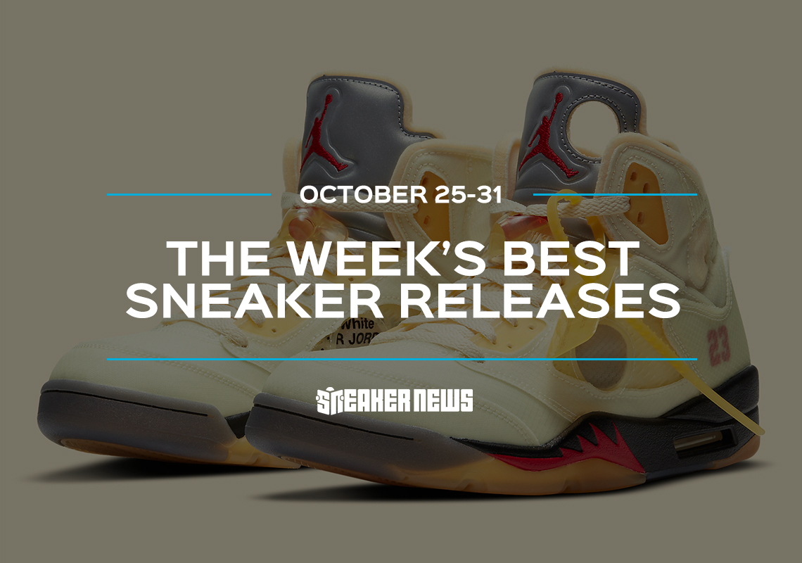 The Off-White x Air Jordan 5 "Sail" And Air Jordan 1 "Mocha" Headline This Week's Best Sneaker Releases
