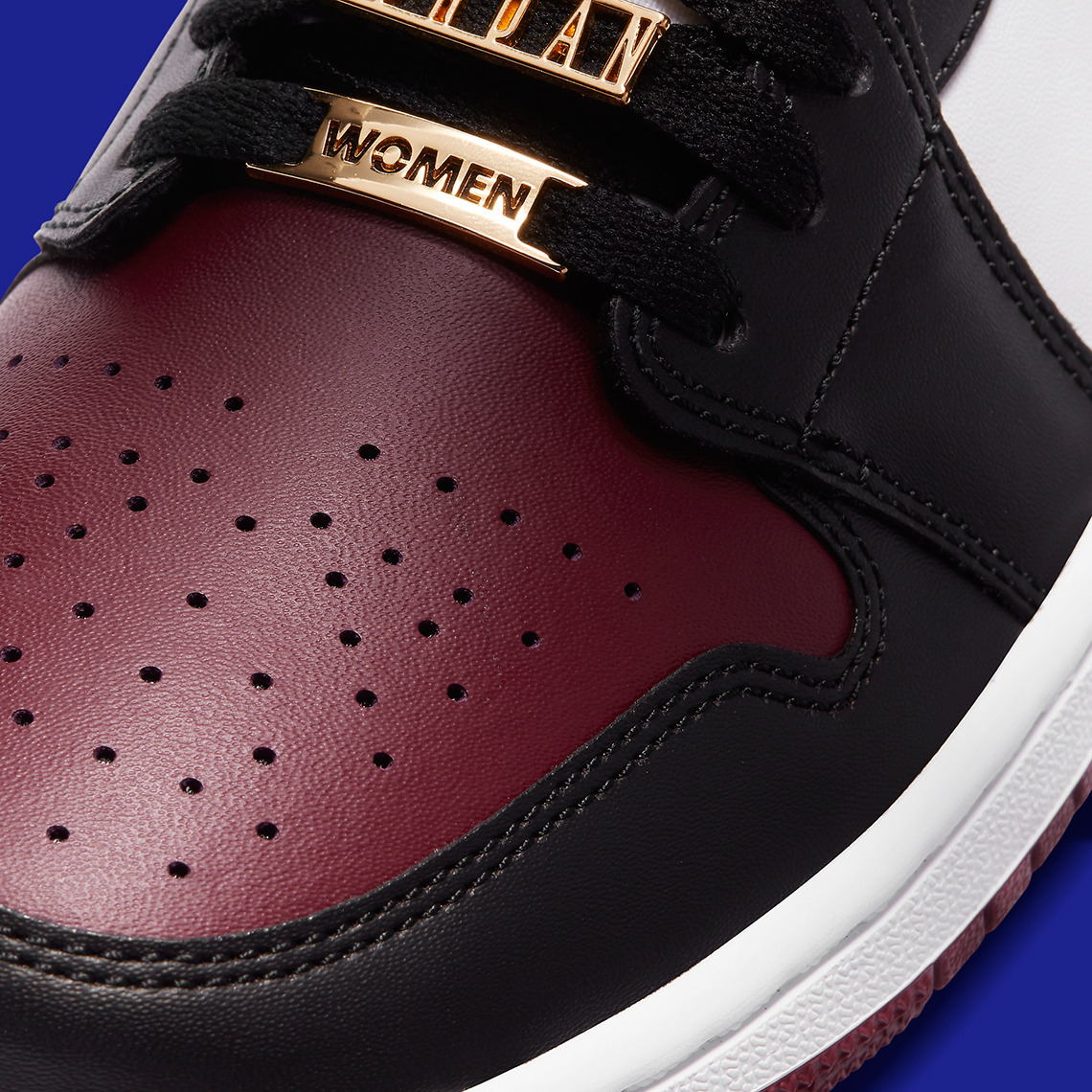 Air Jordan 1 Mid WMNS Maroon Black Gold CZ4385-016 | SneakerNews.com