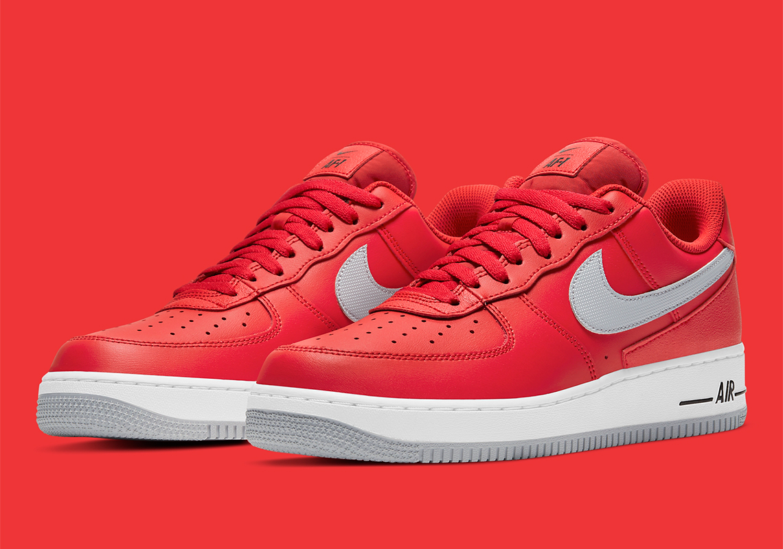Nike Air Force 1 Low Split Light Silver – Puffer Reds