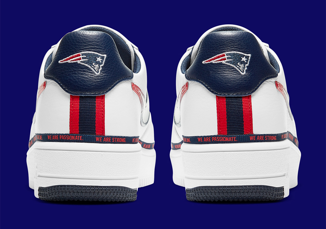 Men's Nike White New England Patriots Air Force 1 Ultraforce QS Shoes