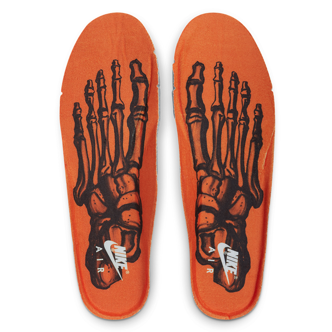 orange and black skeleton air force 1