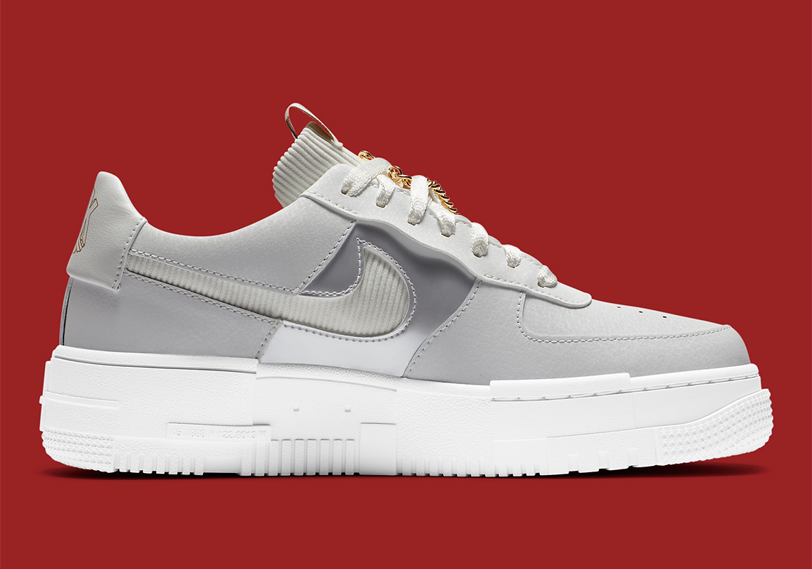 Nike Air Force 1 Pixel Grey Gold Chain DC1160-100 ...