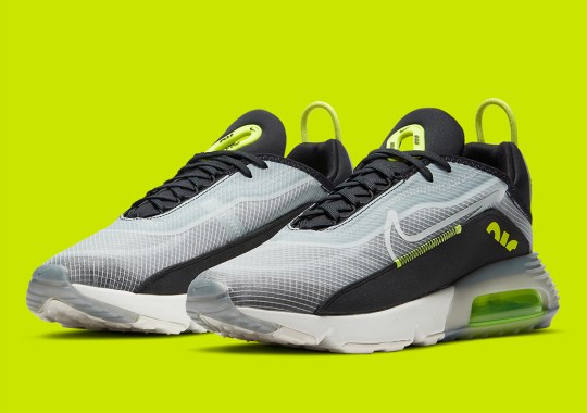 A Synthetic Grid Layer Covers The Nike Air Max 2090 “Lemon Venom”