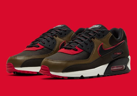Nike’s Latest Air Max 90 Couples Velvet Brown Uppers With University Red Accents
