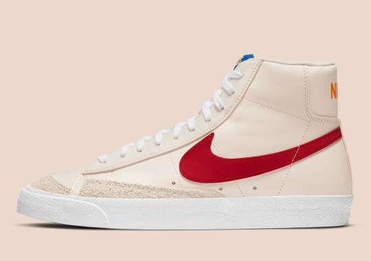 The Nike Blazer Mid ’77 Features A Guava Ice Base With Colored Accents