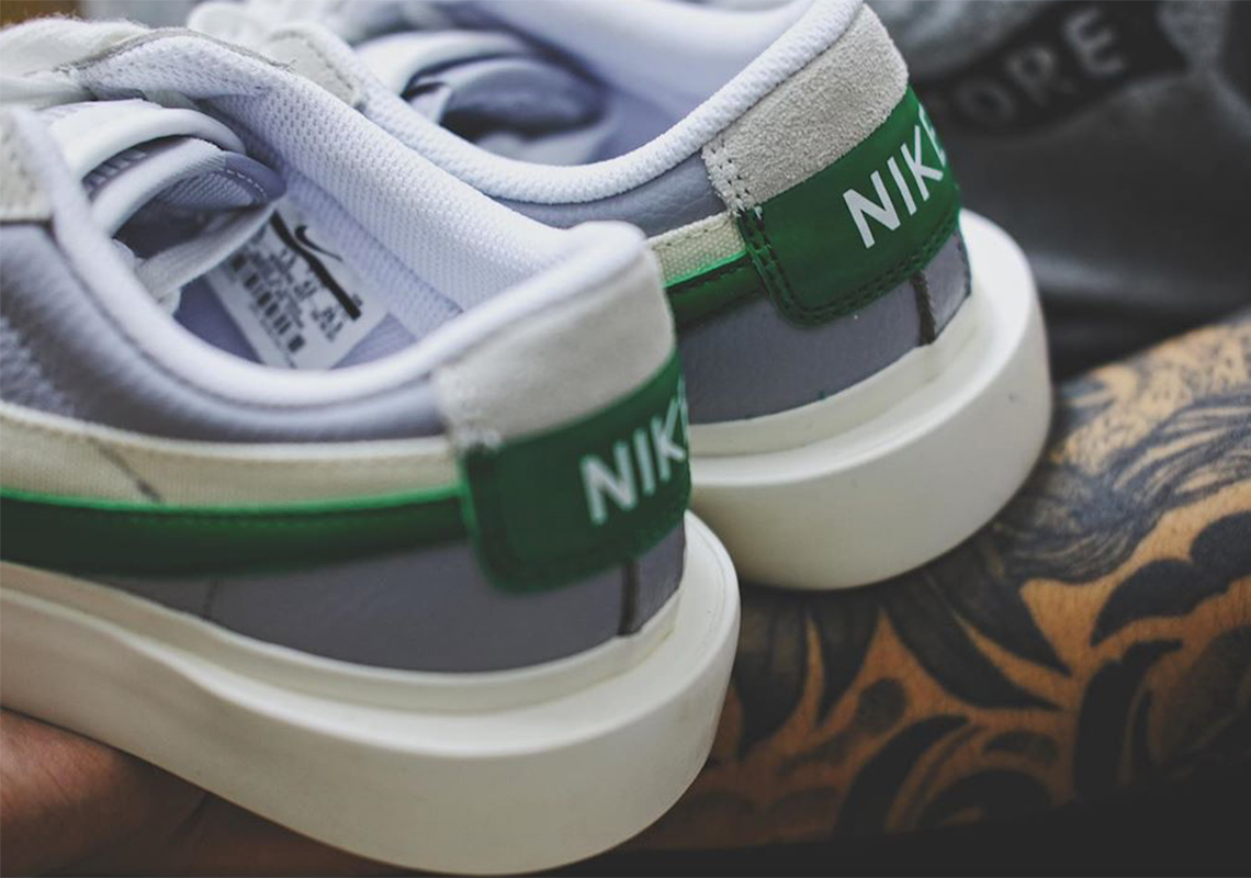 Sacai Nike Blazer Low White Green 3