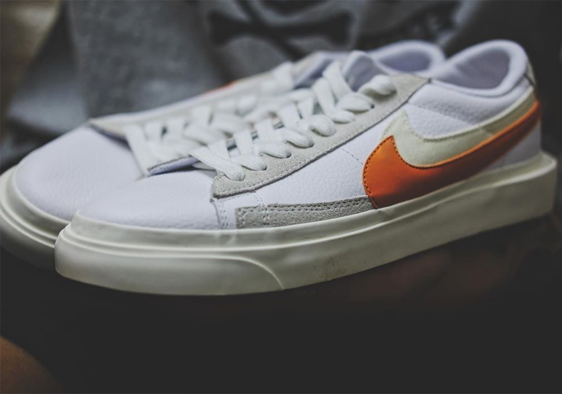 Sacai Nike Blazer Low White Orange 2