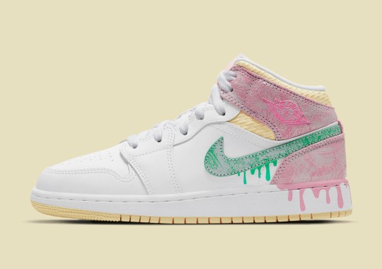 Paint Drippings Cover This Kid’s-Exclusive Air Jordan 1 Mid