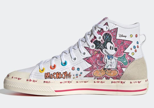 Mickey Mouse x adidas NIZZA Hi Covered In Scribbled Lab Notes