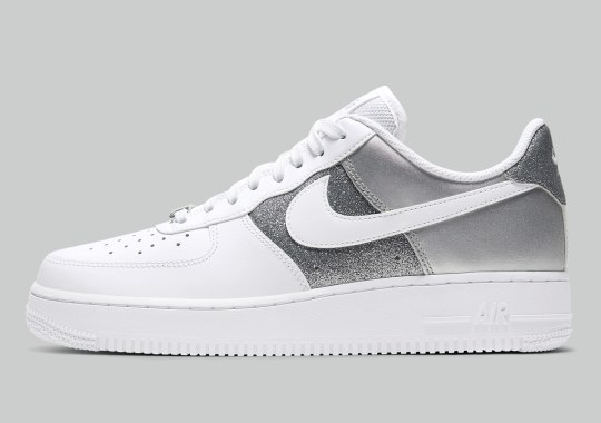 This Nike Air Force 1 Receives Silver Paneling, Matte And Crusted