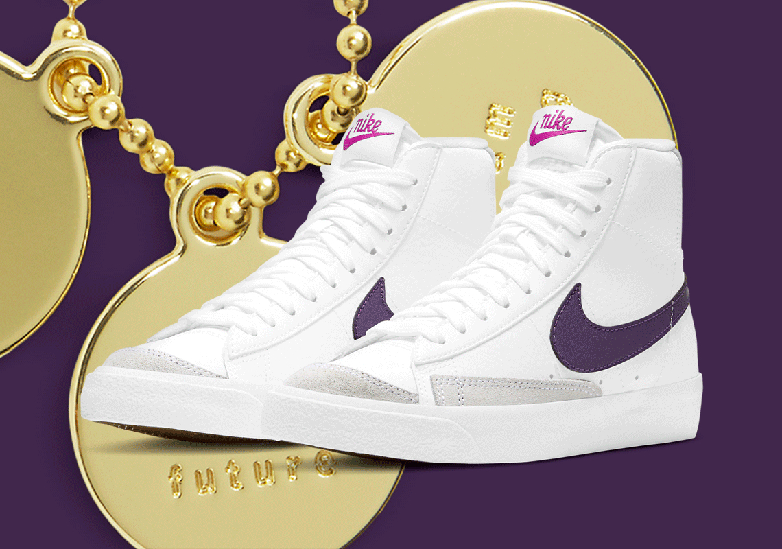 The Kid's Nike Blazer Mid '77 "Eggplant" Arrives With Three Inspirational Charms