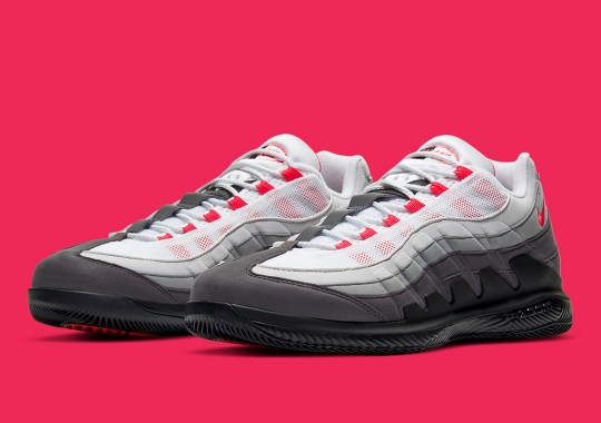 The NikeCourt Vapor Fused With The Air Max 95 Is Coming Soon In Solar Red