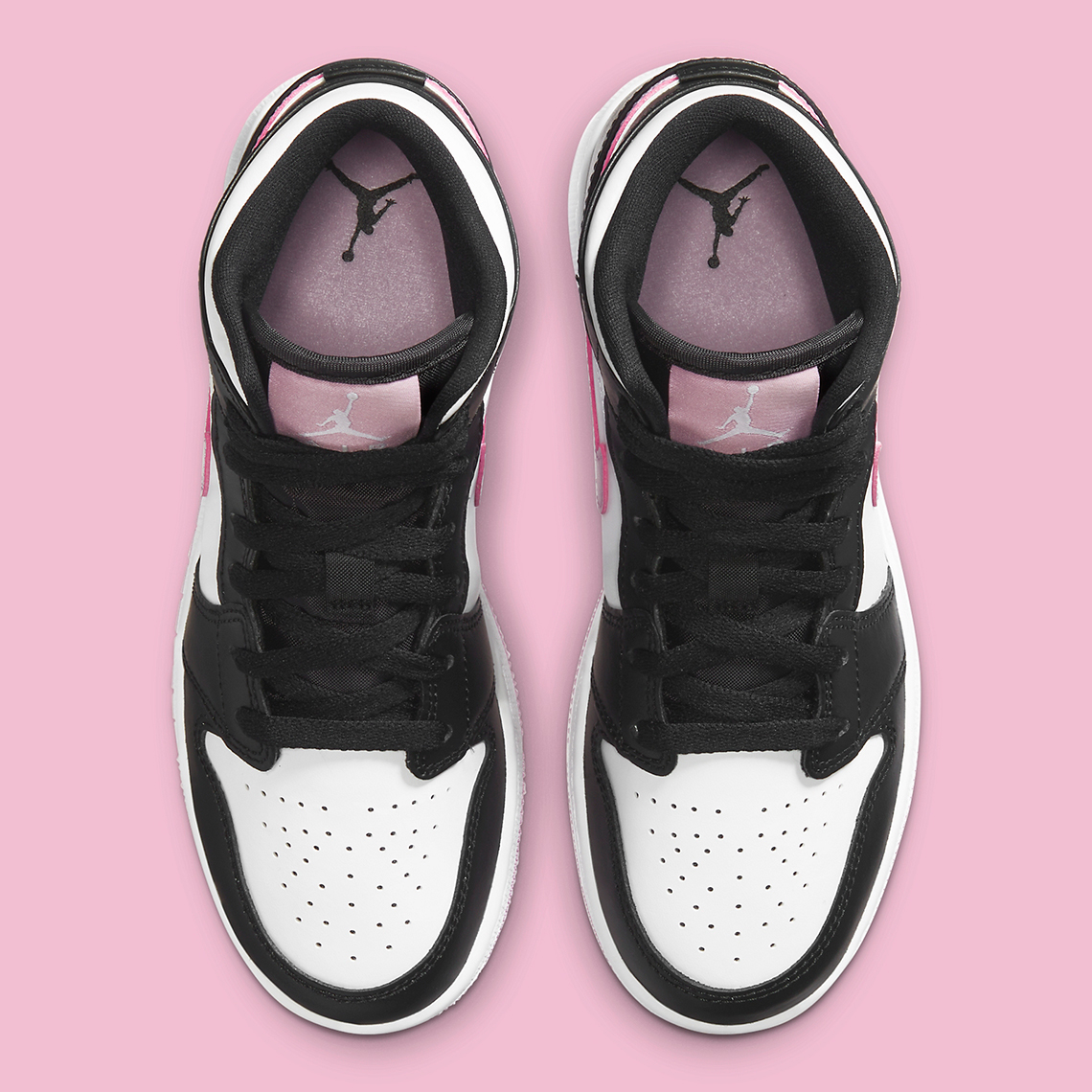 jordans black white and pink